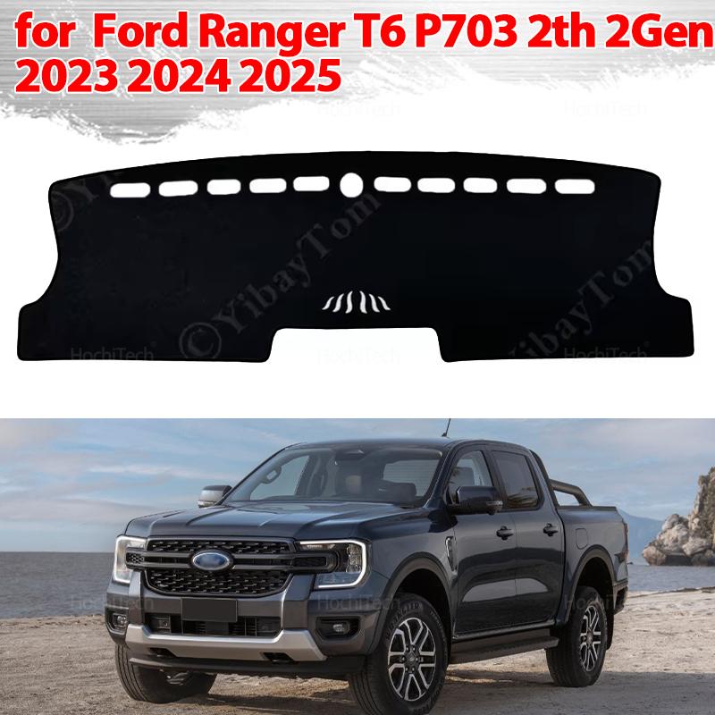 Car Dashboard Cover Mat Sun Shade Non-slip Pad Carpet Protector Accessories for Ford Ranger T6 P703 2th 2Gen 2024 2025