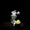 S925 Sterling Silver Retro Witch God of Wealth Cartoon Pendant