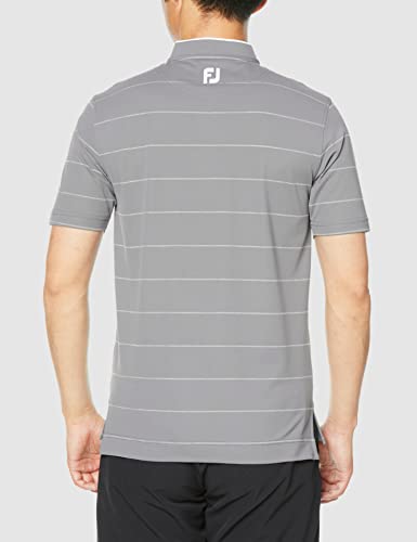 FootJoy Modern Classic Chalk Stripe Short Sleeve Braided Collar Shirt, Lava, Men's XXL, 80453-XXL