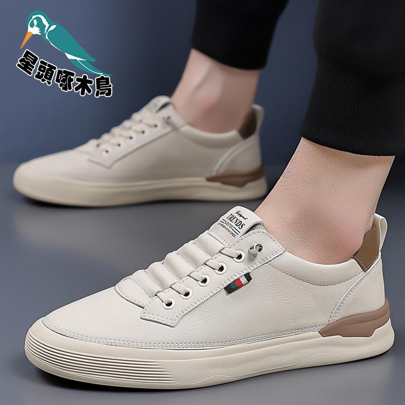 Spring and summer four seasons men's casual business leather shoes soft sole soft surface comfortable breathable anti-shoes