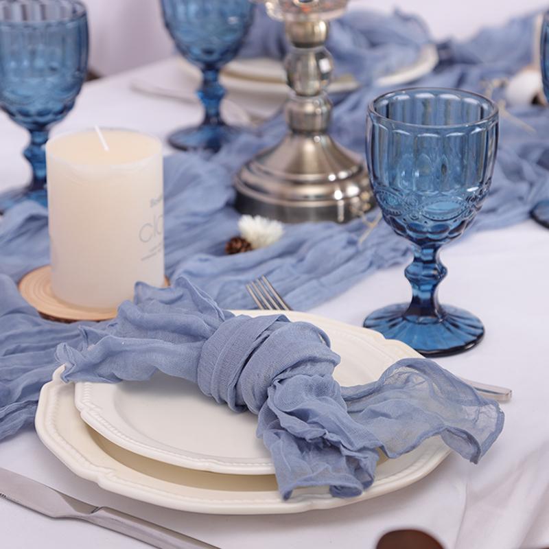 6 PCS Gauze Cheesecloth Napkins 19.7 x 19.7 Inch Dinner Cloth Napkins with Wrinkled Decorative Cloth Napkins for Home Weddin
