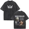 Rapper Don Omar The Last King Tour 2026 Stampa Vintage Lavata T-shirt Uomo Donna Moda T-shirt Leggere Traspiranti e Comode