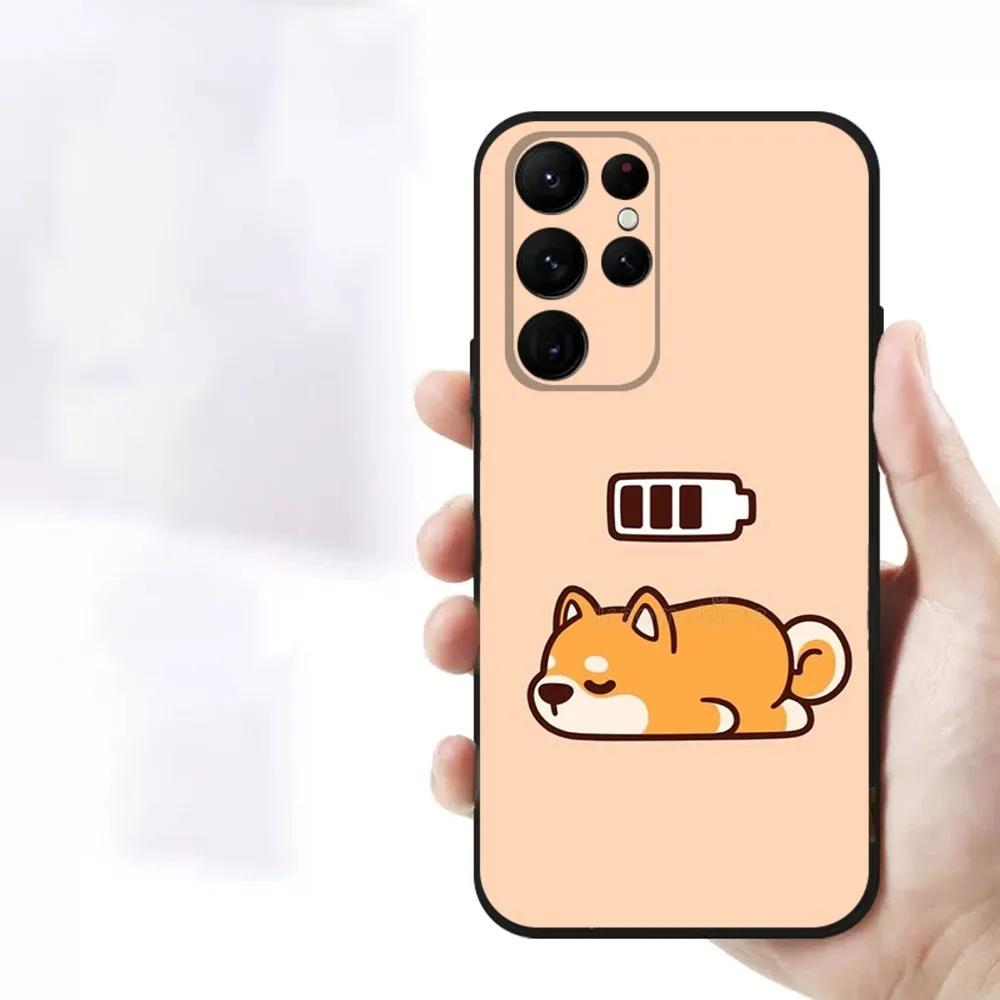 Süßer Corgi Welpe   Handyhülle Für Samsung S23,23,22,30,21,10,9,Note20 Ultra,Lite,Ultra,5G,Plus,FE,Schwarze Weiche Hülle