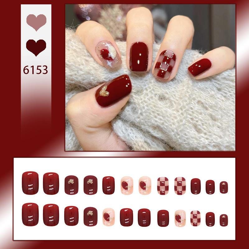 24Pcs Purple Bunny Design Full Coverage Press On Nails Artificial Removable Fake Nail Art Acrylic False Nails Finished