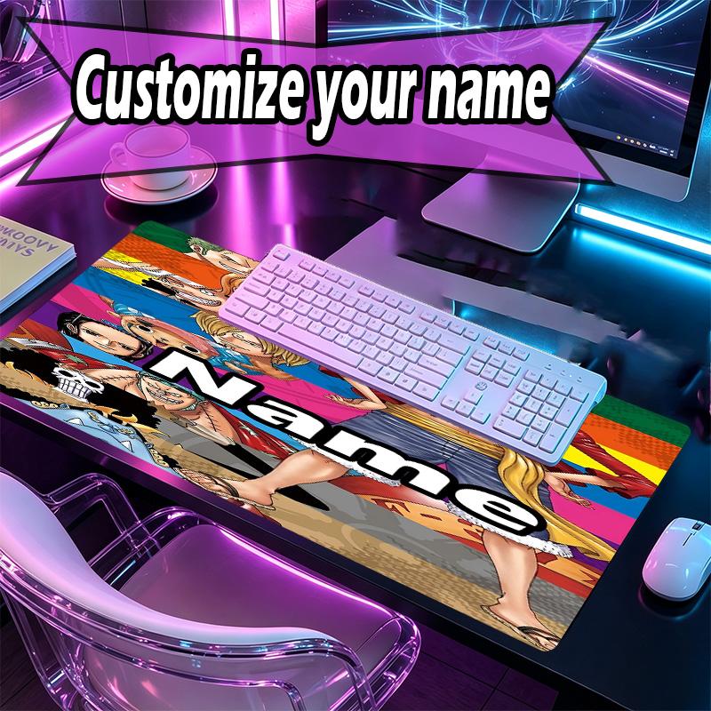 Custom Name Personalized One Piece Pattern Mousepad, Laptop PC Desk Mat, Decorative Desk Mat for Home Keyboard Pad Gift