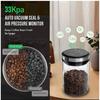 Automatisk Vakuum Kaffebeholder Vakuum Matoppbevaringsbeholder Gjennomsiktig Matlagring Fuktsikker Luftuttrekk Lufttett