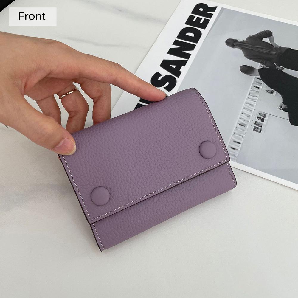 2025 Two-tone Genuine Leather Women Wallets Short Purse High Quality First Layer of Cowhide Wallet Trifold Billfold For Ladies