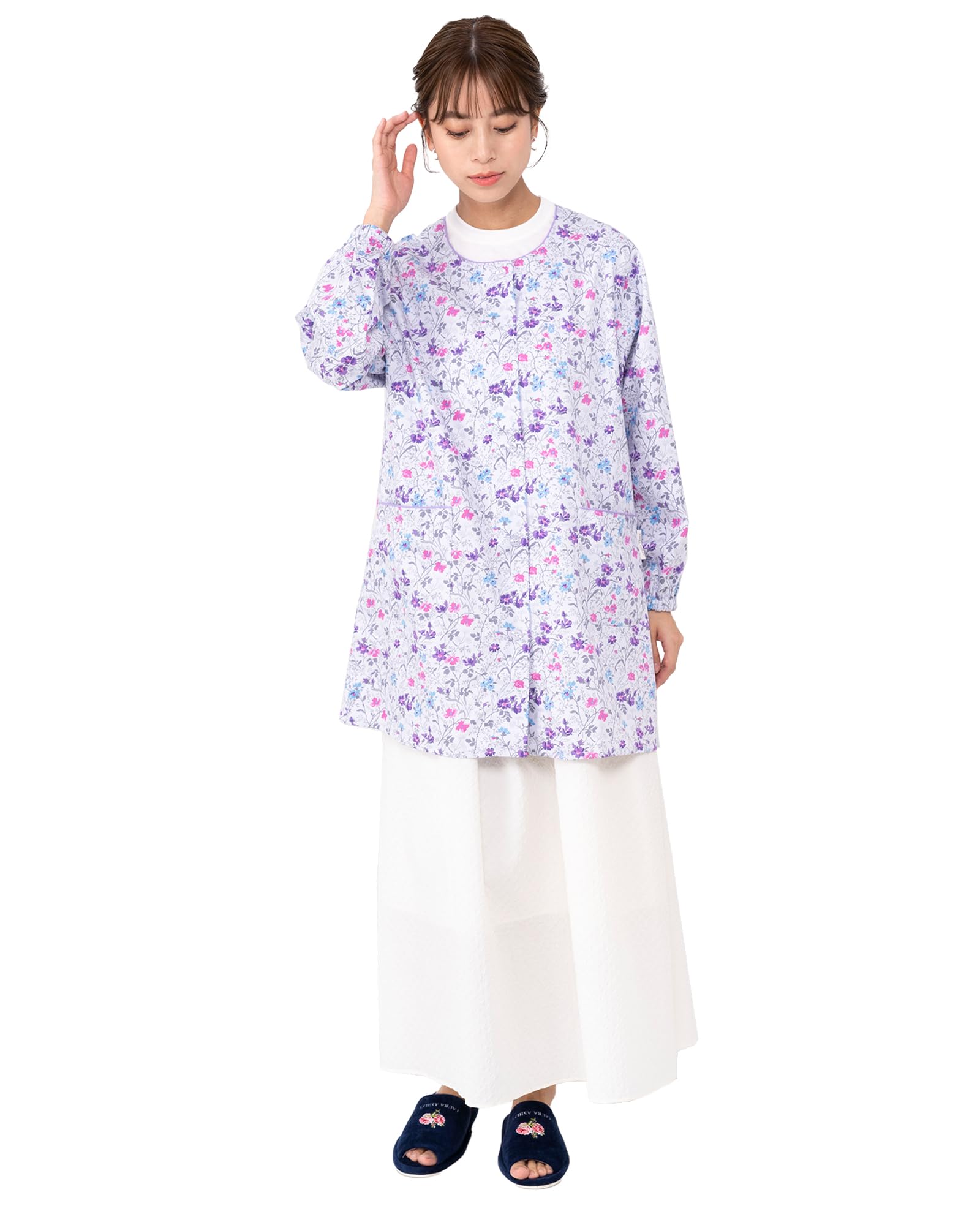 

Naigai Laura Ashley Floral Multiple with Nordic 70283022 Free Size Apron, Print, Stylish, Styles, Pockets, Style, Gardening, Kitchen, Yukata, Nursery,