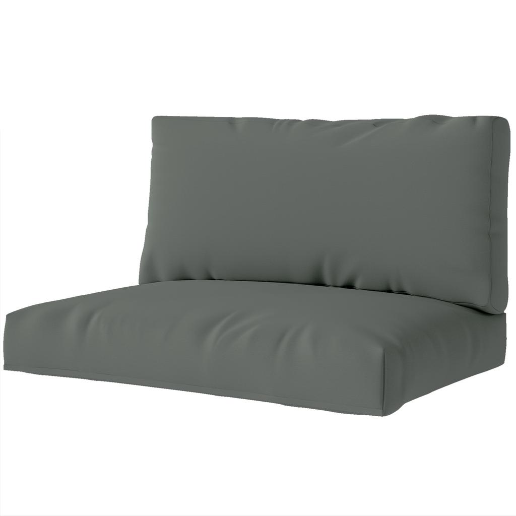 Two Piece Seat Pallet And Back Cushions   Charcoal Grey