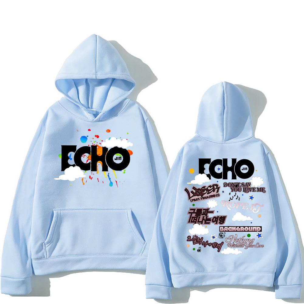 Jin Echo Hoodies Unisex Autumn Winter Casual Vintage Streetwear Sweatshirts Fashion Women New Album Tour Pullover Jin Fans Gifts