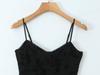 Autumn 2025 European Style Women's Black Mini Slip Dress