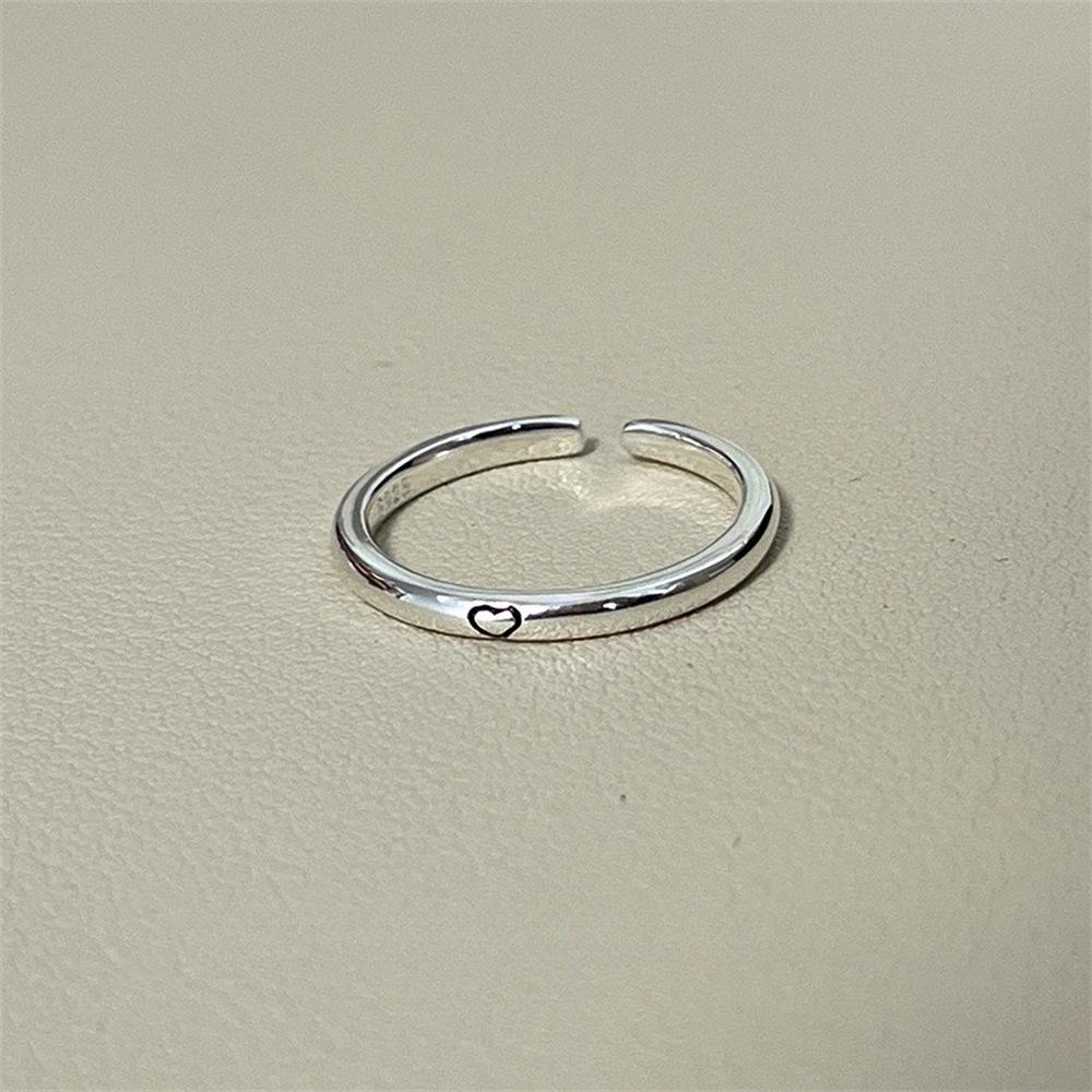 Retro Heavy Industry S plain ring, non-fading opening adjustable index finger ring