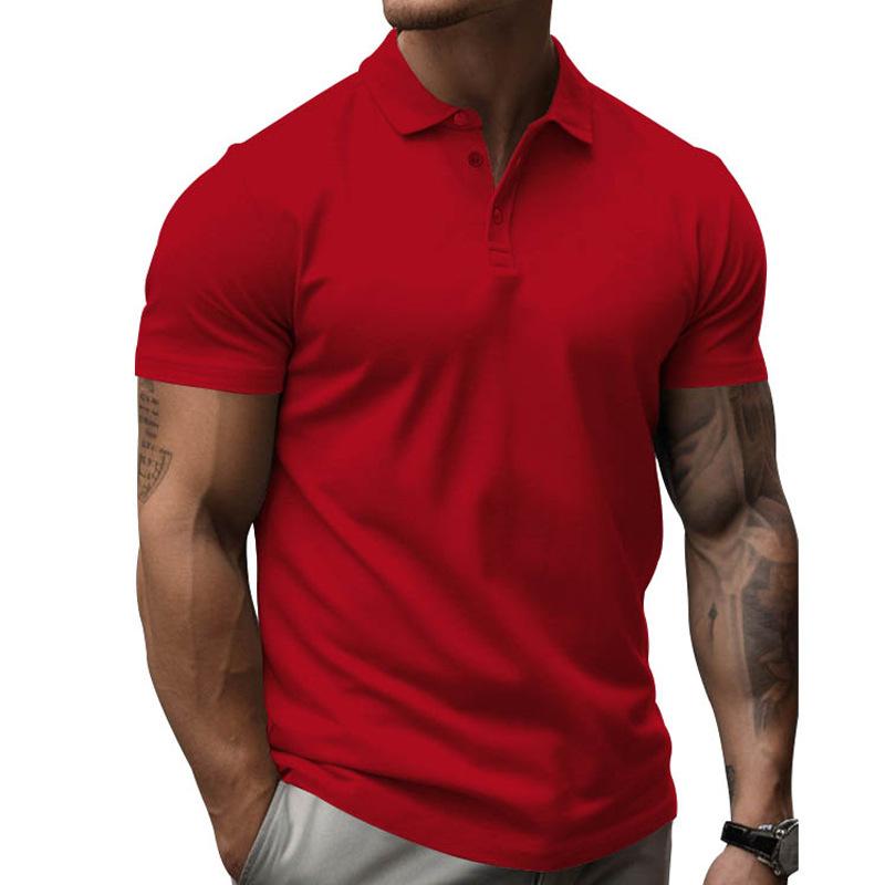 T-shirt Sportiva Casual da Uomo Estiva con Collo a Revers Tinta Unita Manica Corta Polo Abbigliamento da Uomo