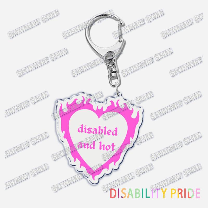 Disability Pride Key Chain Keychains Ring for Accessories Bag Pendant Keyring Jewelry Autism Festival Support