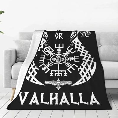 Manta vikinga Victory Or Valhalla, Odin, dios nórdico, Ragnar Lothbrok, mantas cálidas e impresionantes para el hogar, verano