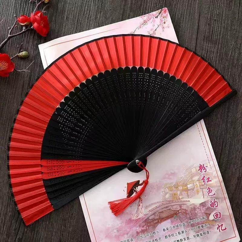 Fan Ancient Style Folding Fan Women Folding Bamboo Fan Classical Ancient Costume Hanfu Online Celebrity Gift Dancing Fan Summer