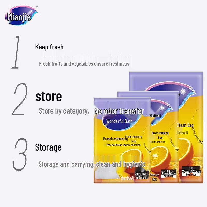MIAOJIE Mesh Embossed Food Storage Bags Combo Pack