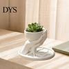 3D Printed Plant Pot Palm Shaped Succulent Planter with Drainage Tray, Holding Desktop Micro Landscape Mini Flower Pot, Small Vase, Modern Home