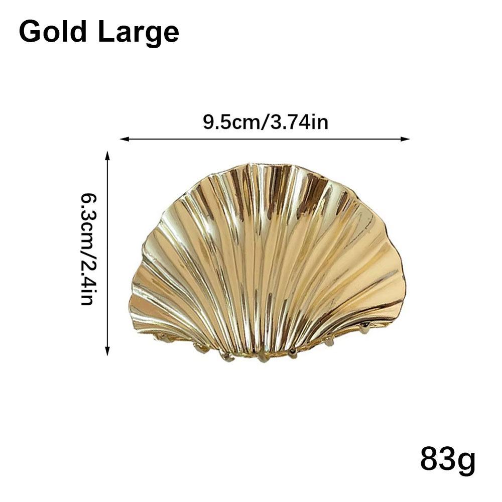 

1Pcs Punk Irregular Shell Shark Clip Metal Headwear Durable Hair Claw Clip For Women Gold Large