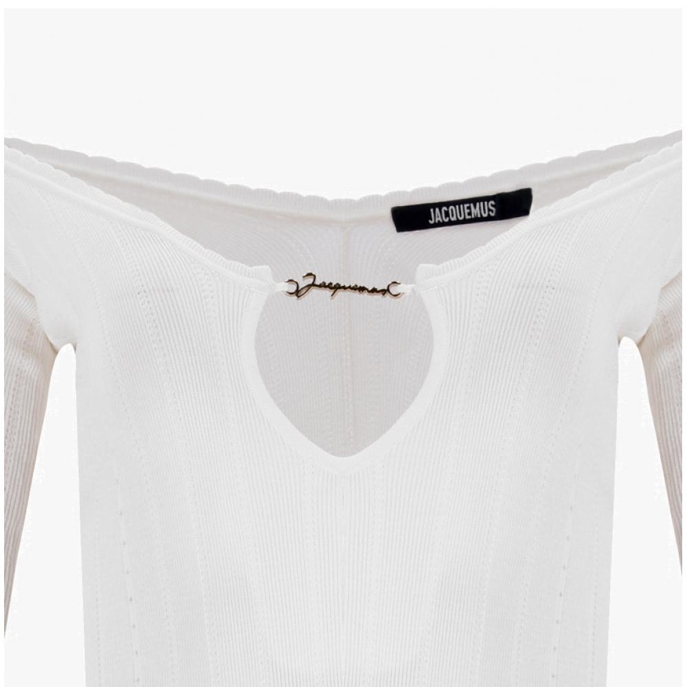 JacquemuS 241kn357 2358 110 Le Haute Logo Charm Scallop Top Women S Knit