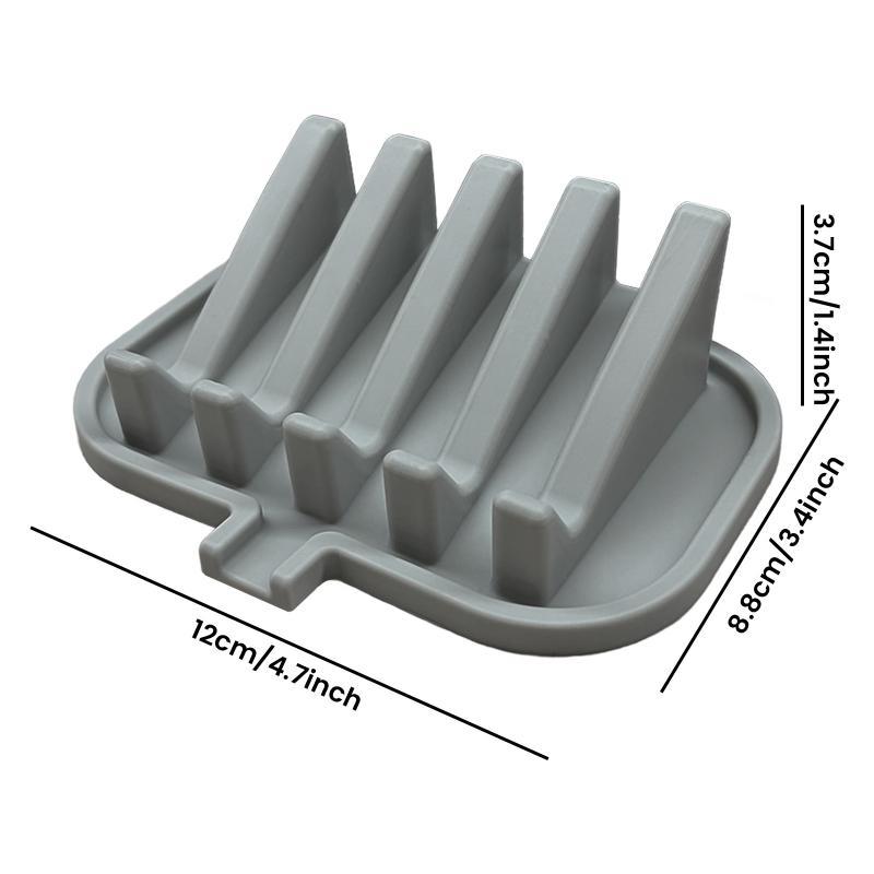 Quick Drain Silicone Soap Holder 5 Groove Non Slip Soap Tray for Shower Bathroom Travel Camping Portable Use