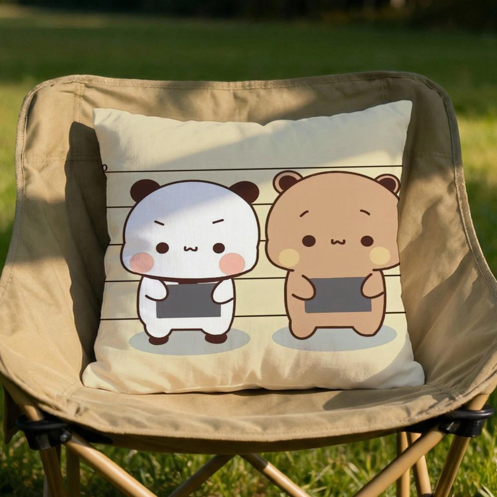 Cute BBUBU DUDUS Cushion Cover Soft Reversible  Durable Pillow Cover  MultiScene Use for Home  Car Daily Comfort
