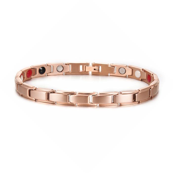 Schwarz-Gold Edelstahl Magnetisches Armband mit Germanium und Negativ-Ionen Uhrenarmband