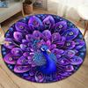 Elegant Peacock Round Area Rug,Carpet Rug for Living Room Bedroom Sofa Playroom Decor,Non-slip Floor Mat
