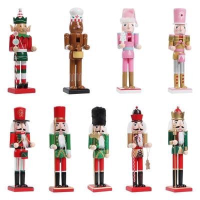 Classical Wooden Nutcrackers Soldier Figurine Ornament Elegant Christmas Tabletop Decors For Festives Home Styling