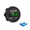 Car Voltmeter Digital LED Display Mini Round Voltage Battery Volt Tester Gauge Meter for Motorcycle Boat Marine Truck ATV UTV