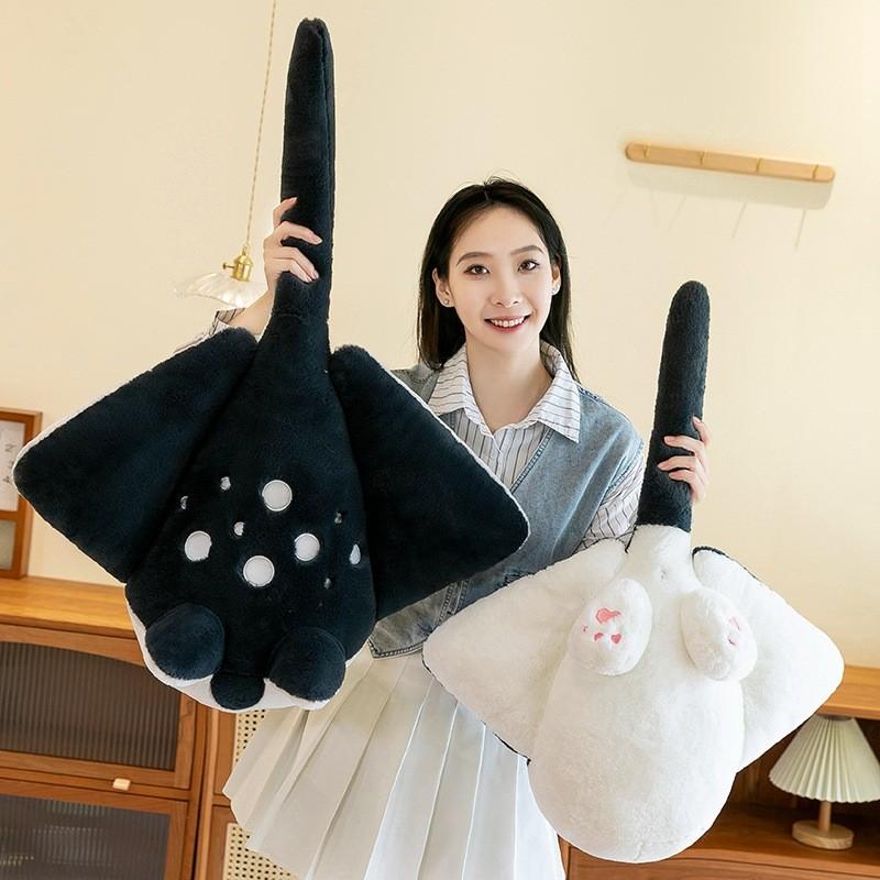 Adorable 75cm Cartoon Devil Fish Plush Toy Soft Stuffed Animal For Girls Birthday Gifts