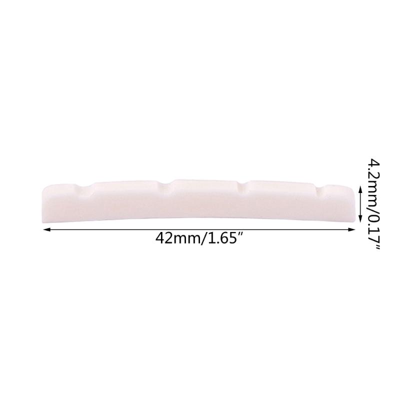 Slotted Bone Nut Saddles for 4 String Bass Electric, Acoustics, Classical Guitar