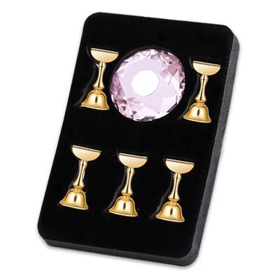 Magnetischer Nagelkunst Präsentationsständer Halter Nagelspitzen Übungs-Trainingsständer Kristallbasis (Rosa)