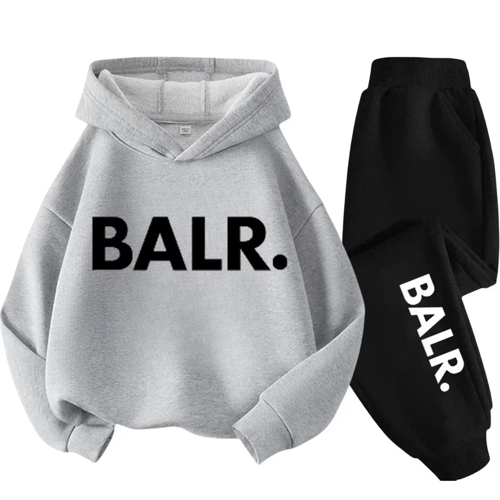 New York Amerikanischer Buchstaben-Print Kinder Kapuzenpullover+Hose Zweiteiliges Set Junge Mädchen Herbst Winter Täglich Locker