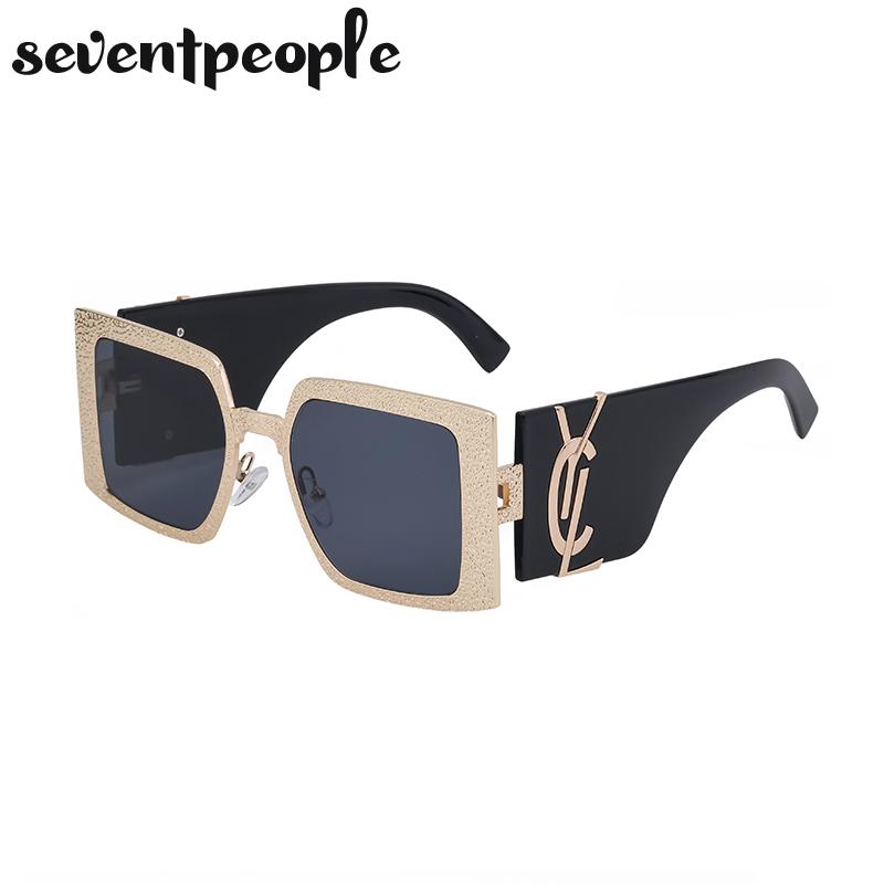 Classic Oversized Square Sunglasses Women Big Frame  Luxury Brand Designer New Vintage Shield Sun Glasses For Ladies Eyewear
