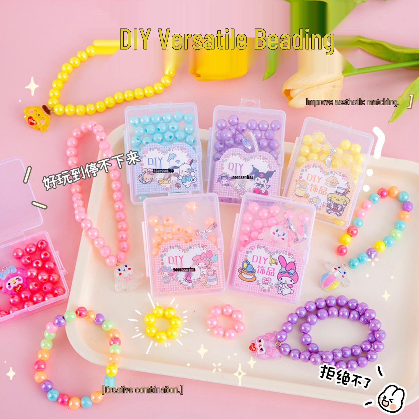 DIY Cartoon Heart Beaded Bracelet Kit – Colorful Summer Design for Girls