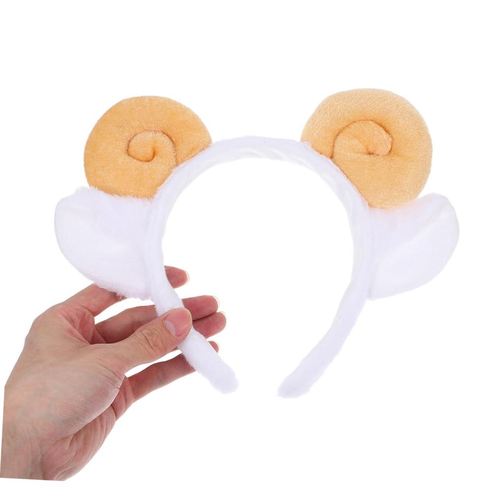 [FOMIYES] 3 Cute Goat Ear Headbands, Plush Sheep Horn Headbands for Birthday Parties and Halloween, Suitable for Kids and Adults, Fashionable and