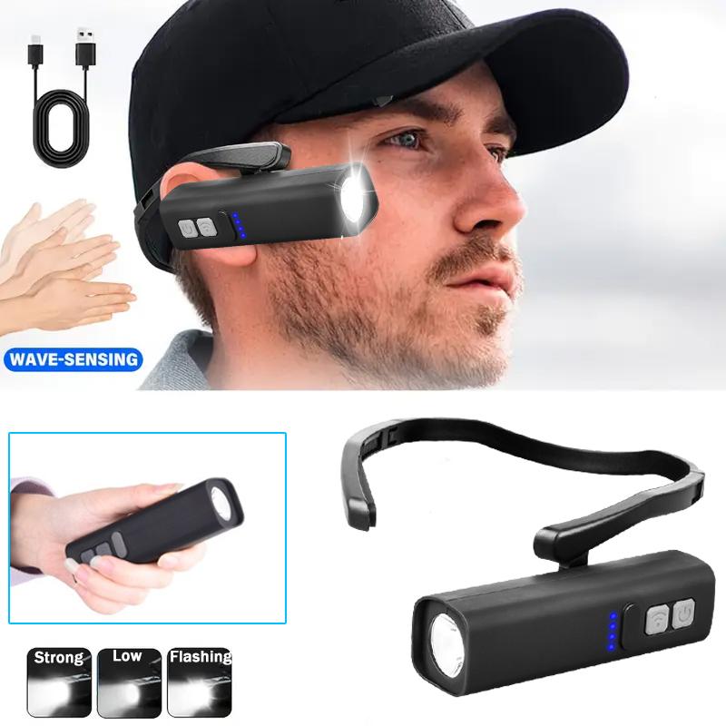 New Sensor Headlamp USB Rechargeable Led Flashlight Ear Headlight Headtorch Outdoor Waterproof Camping Running Fishing Lantern