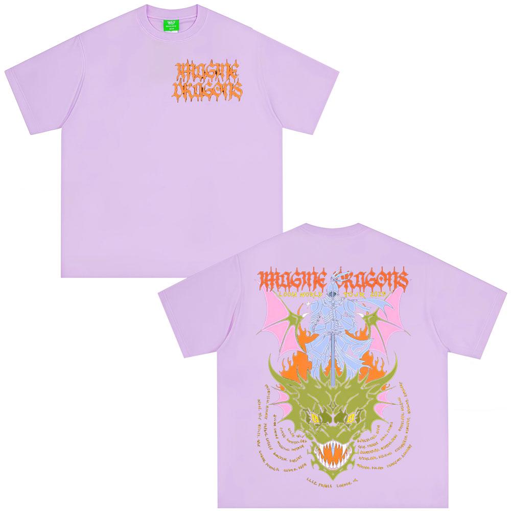 

Imagine Dragons Гурт Loom Світовий Тур Футболка Чоловіки Жінки Одяг Рок Панк Готична Футболка Повсякденна Бавовняна Оверсайз Футболки M світло-фіолетового кольору