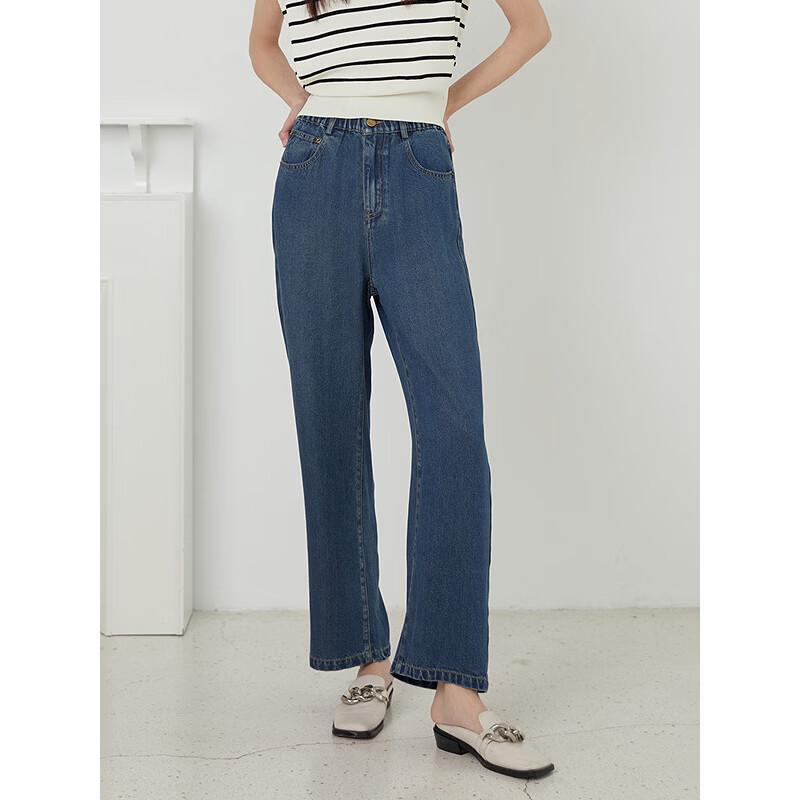 MONOVICH Women s High-Waist Straight Leg Cropped Jeans XS джинсовый синий