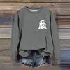 Women's Fashion Casual Long Sleeve Halloween Printed  Neck Sweatshirt