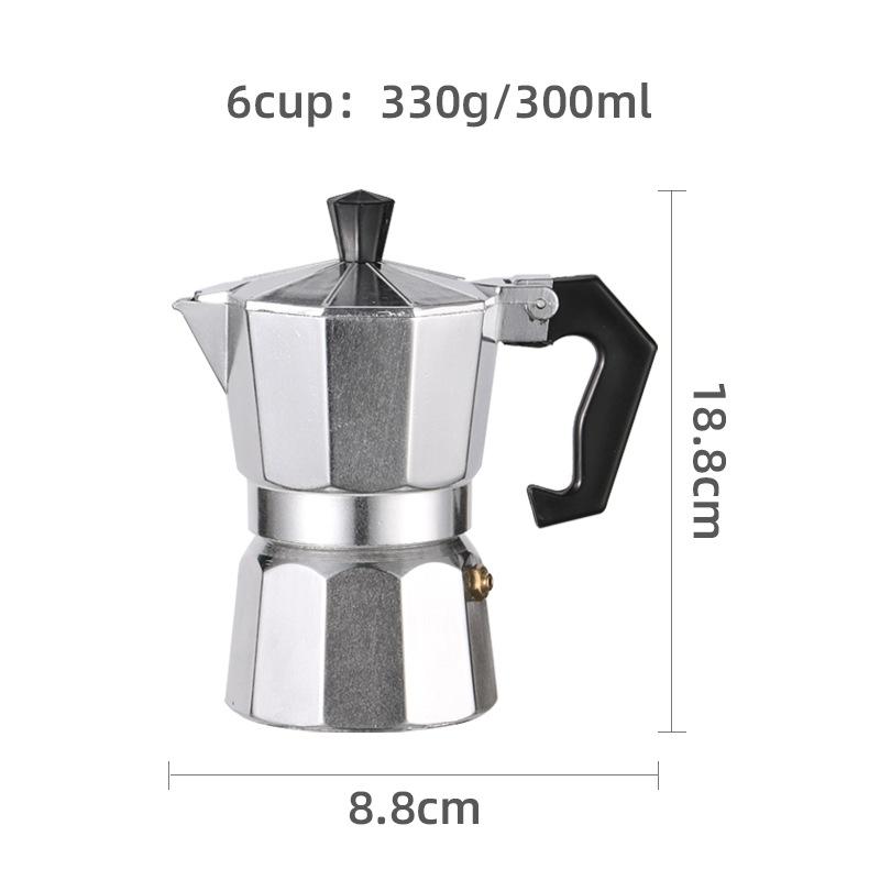 Aluminum Mocha Pot for Household Kitchen Espresso Machine Octagonal Mocha Pot