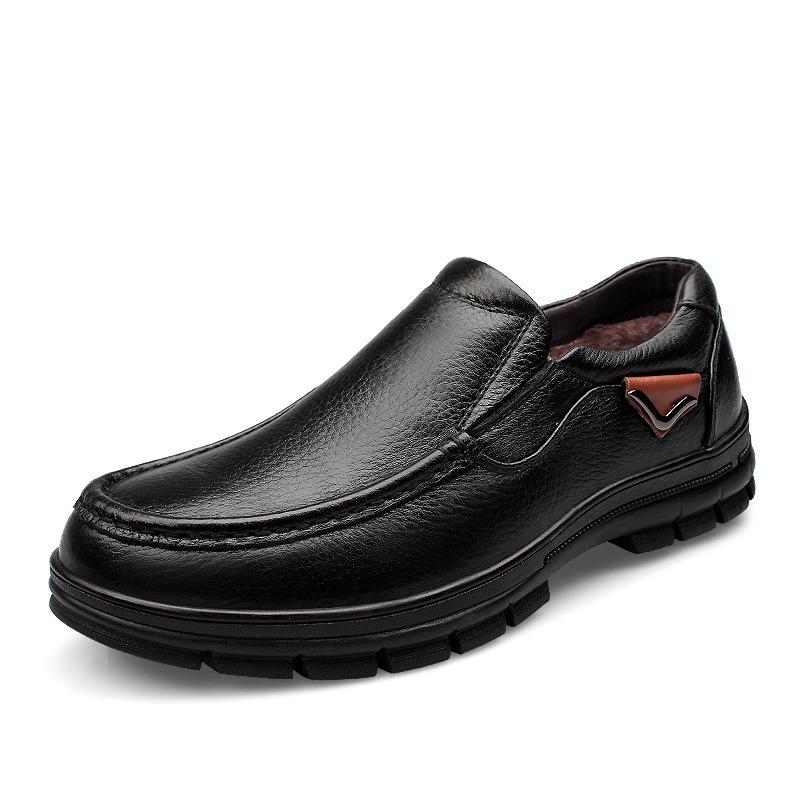 Stylish Cowhide Leather Slip-on Men s Loafers with Pigskin Lining 45