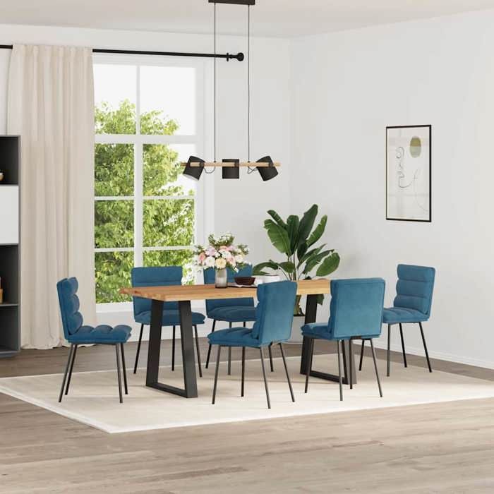 VidaXL Chaises à manger lot de 6 bleu velours 3315662