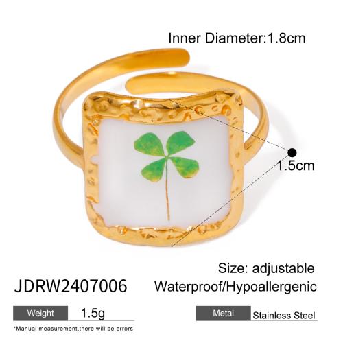 Youthway Edelstahl Blume Verstellbare Öffnungsringe Gold PVD Beschichtet Wasserdichter Fingerschmuck für Frauen Hochzeitsgeschenk
