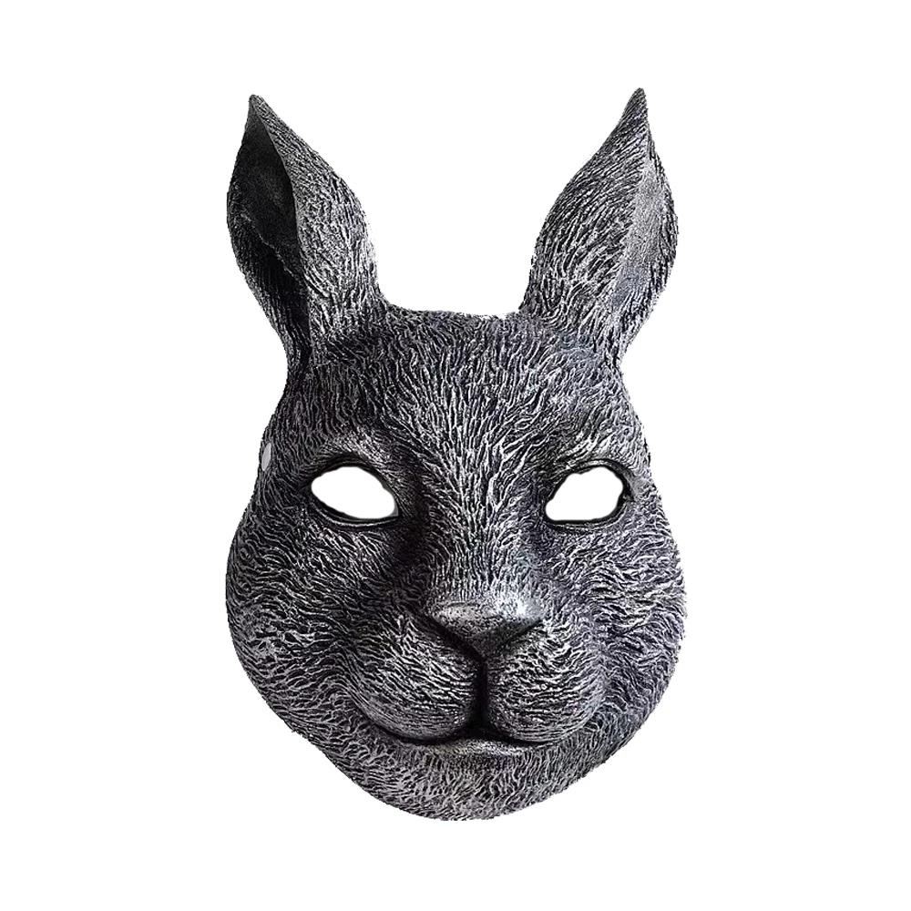 Maschera di Coniglio 3D Realistica Accessori Creativi Copricapo Schiuma PU Travestimento Adulto Locale Notturno Halloween Festa di Pasqua Decorazioni Carnevale Gadget
