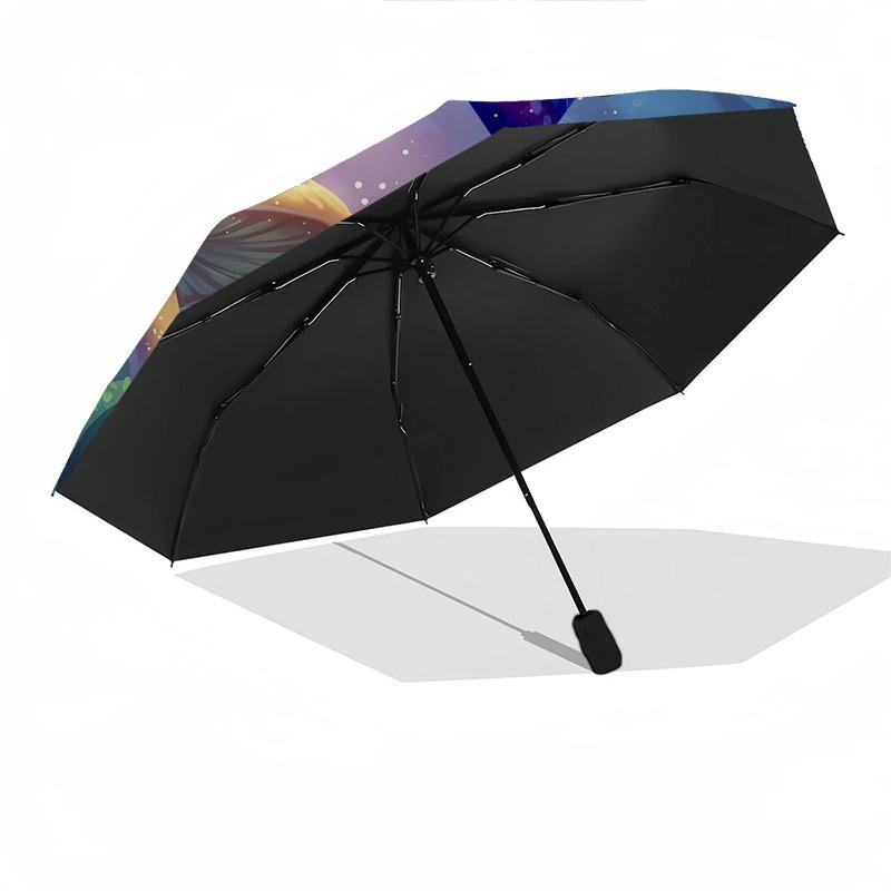Chips and Dale, Fairy Forest Themed Automatic Opening and Closing Umbrella, Brightly Colored 8-rib Portable Umbrella, Suitable for Men and Women