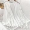 Chiffon Shirts Frauen Solide Casual Sonnenschutz Strickjacke Sommer Lose Alle Spiel Dünne Sonnenschutz Blusen Mantel