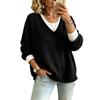 2026 Casual V-neck Loose Sweater - European/American Trend, Long Sleeve, In Stock