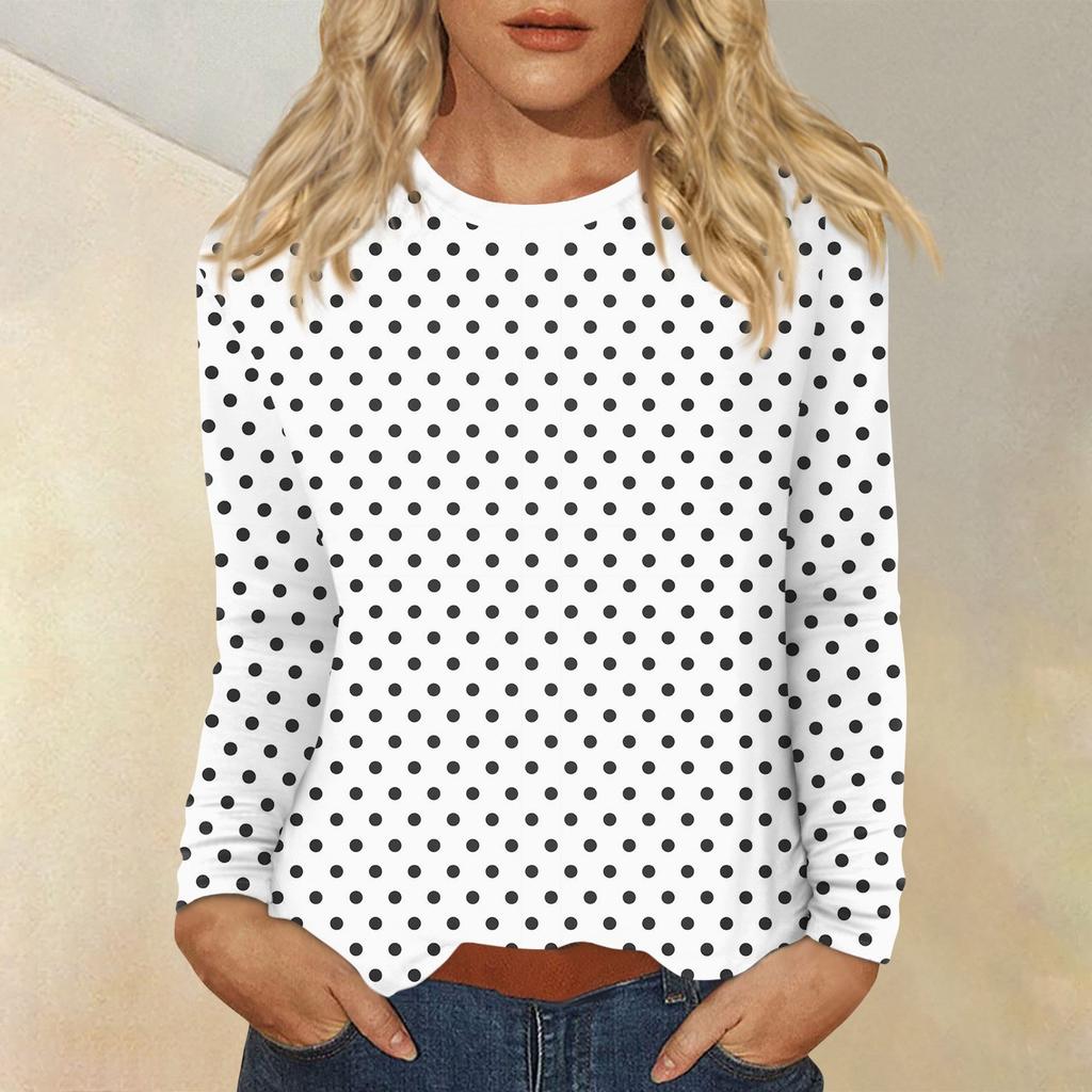 Women's Daily Casual Long-sleeved Printed O-neck Top